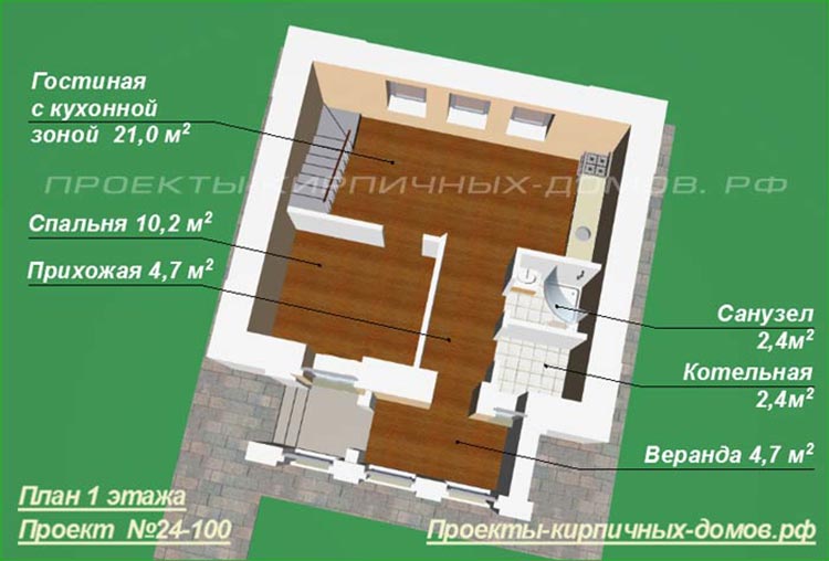 Планировка дома 6 на 7 с мансардой туалетом и санузлом